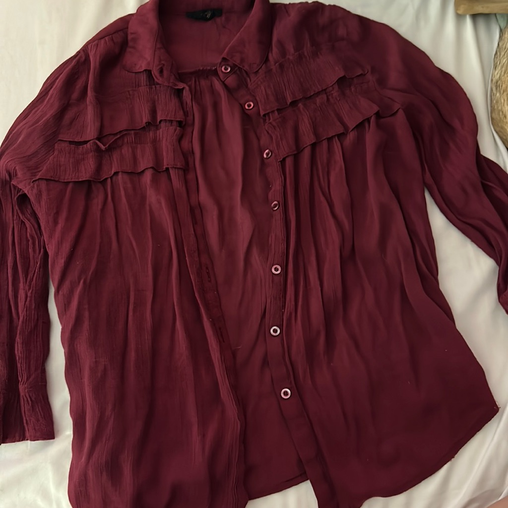 Red Thin Button Up